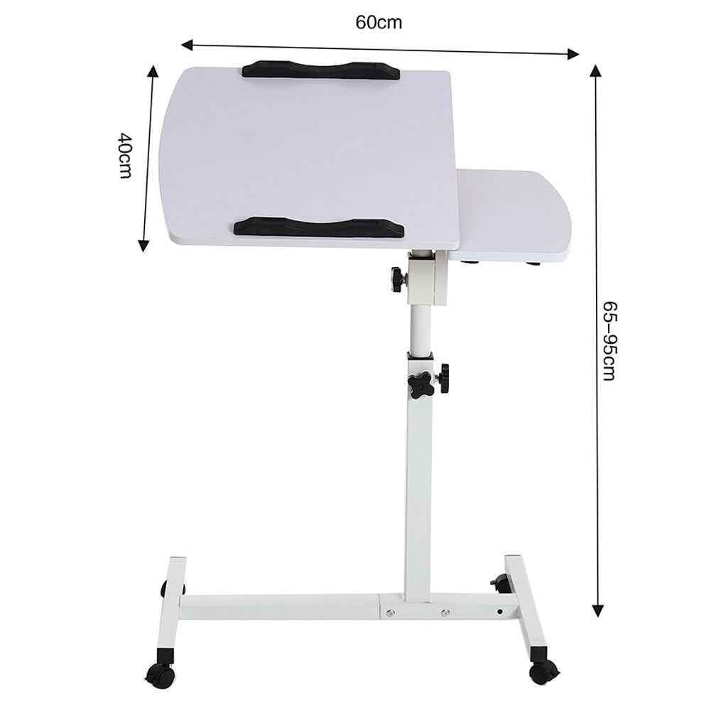 Adjustable Height Overbed Chair Dining Tray Table Mobile Tilting Tabletop Desk
