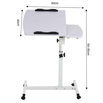 Adjustable Height Overbed Chair Dining Tray Table Mobile Tilting Tabletop Desk