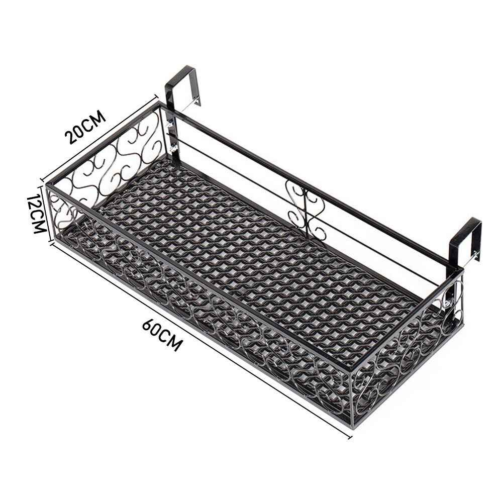 Fence Balcony Metal Hanging Small Plant Planter Stand Flower Pots Holder Rack UK