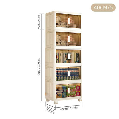 Large Folding Storage Box Stackable Case Cabinet Closet Home Organizer on Wheel