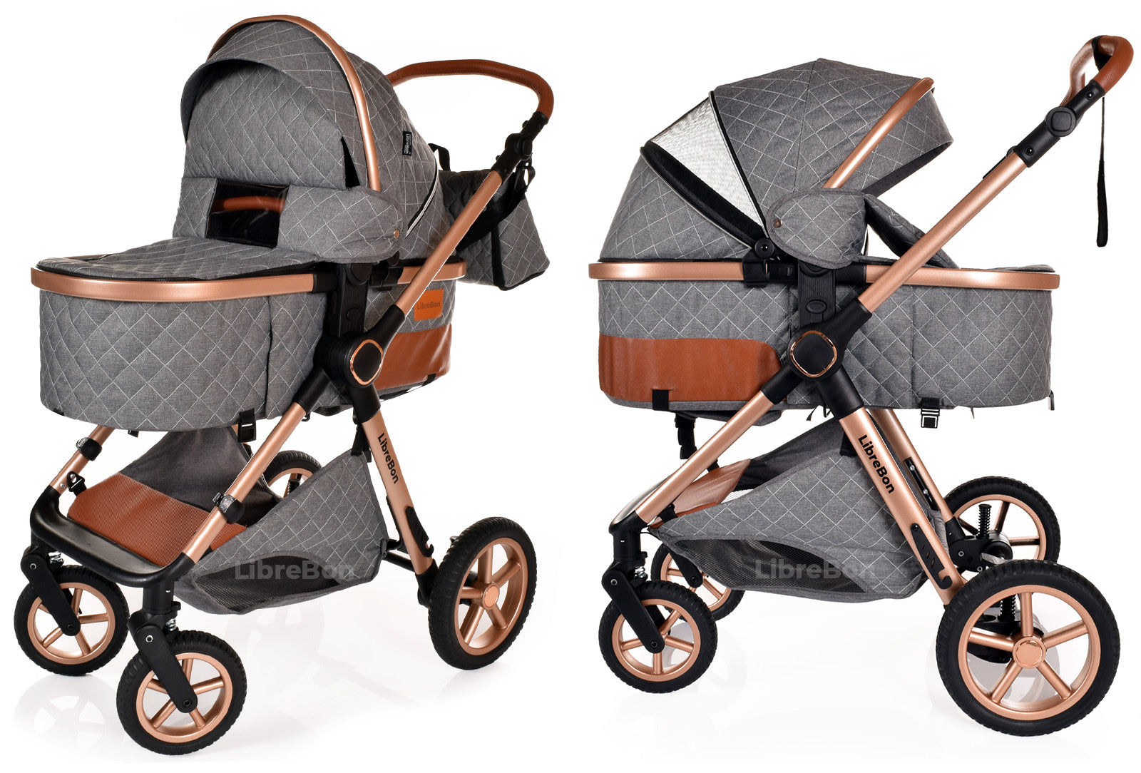 3 in 1 Pram Newborn Baby Buggy Set Travel System with Car Seat Folding Pushchair