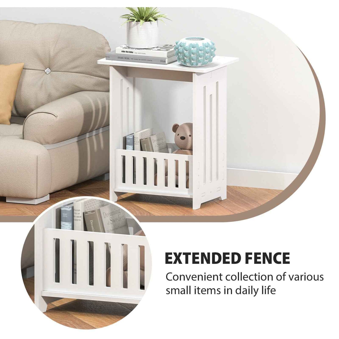 3-Type Freestanding Waterproof Bathroom Cupboard Storage Cabinet with Door White