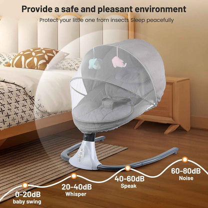 OYAJIA Bluetooth Electric Baby Swing Infant Cradle Bouncer Rocker Chair w/ Yaotu