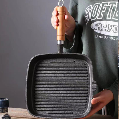 Grill Pan Non Stick Griddle Frying Poring Lips Induction Skillet Cooking Steak