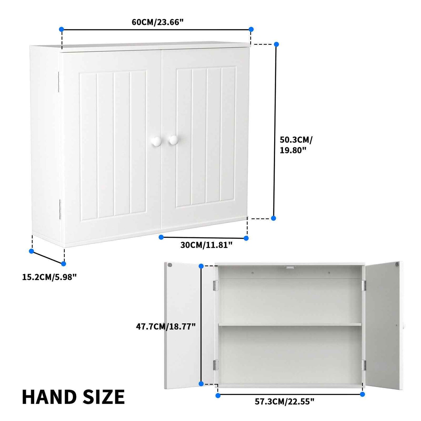 White Bathroom Bedroom Cabinet Shelf Cupboard Storage Unit Free Standing Floor