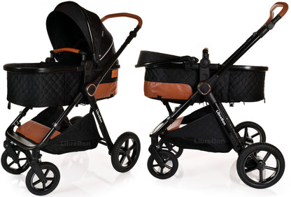 3 in 1 Pram Newborn Baby Buggy Set Travel System with Car Seat Folding Pushchair