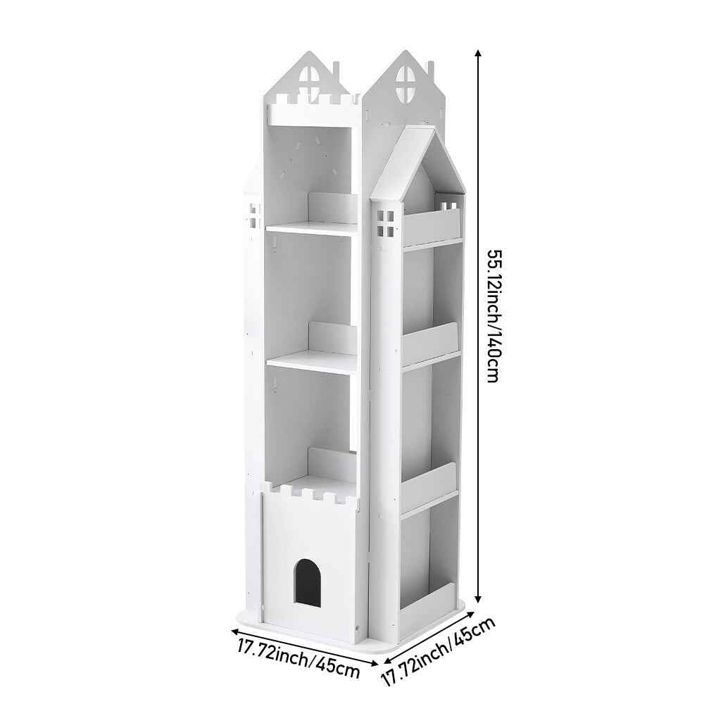 360° Rotating Kids Children Bookshelf Floor Book Shelf Rack Toy Storage Bookcase