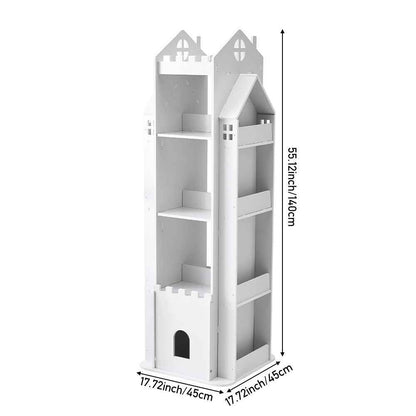 360° Rotating Kids Children Bookshelf Floor Book Shelf Rack Toy Storage Bookcase