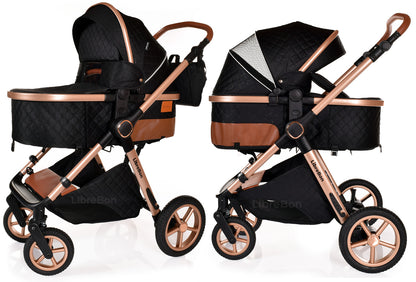 3 in 1 Pram Newborn Baby Buggy Set Travel System with Car Seat Folding Pushchair