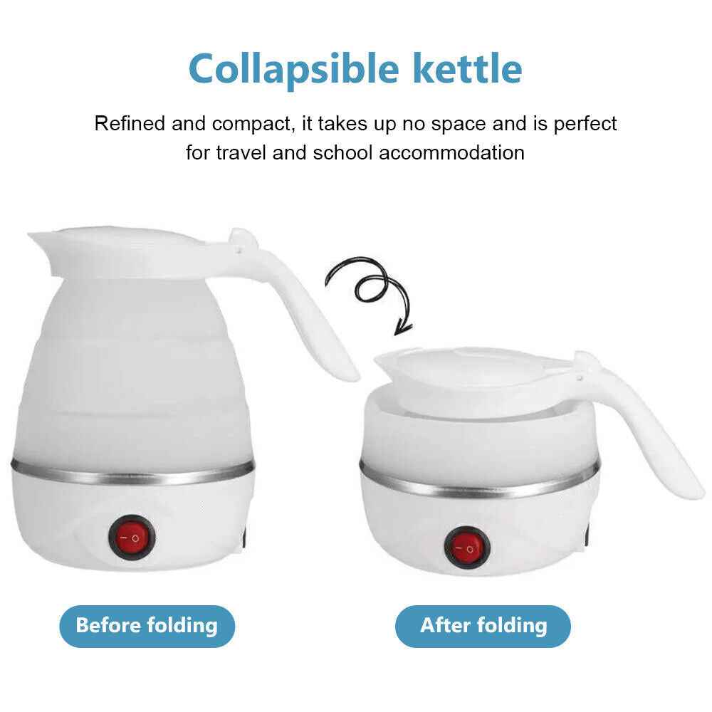 600ML Portable Collapsible Electric Water Kettle for Travel, Camping & Caravan