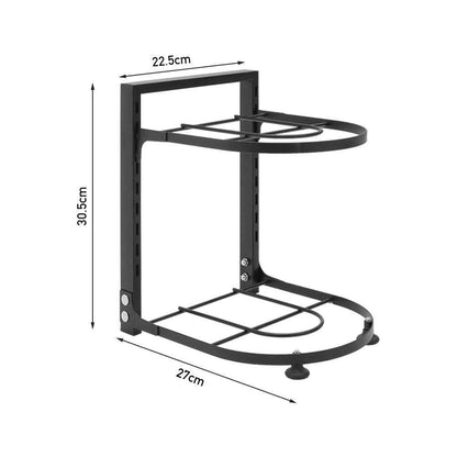 2-7Tier Black Pan Stand Saucepan Pot Rack Kitchen Storage Organiser Shelf Holder