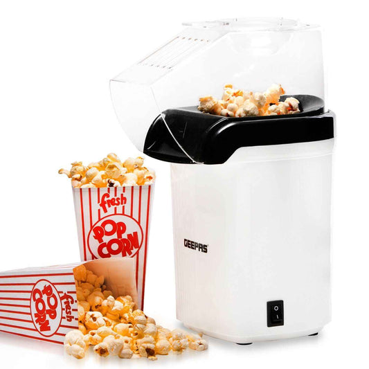GEEPAS 1200W Popcorn Maker Machine Fat Free Hot Air Large Popper Electric