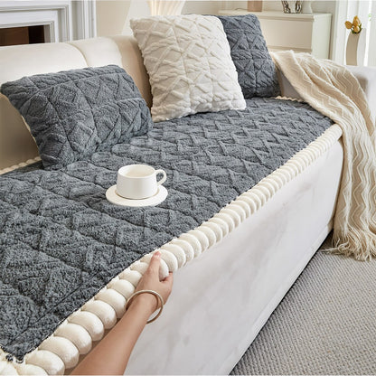 Thick Warm Plush Sofa Slip Covers Non Slip Throw Couch Cover Furniture Protector