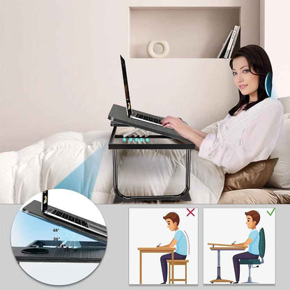 Folding Laptop Table Stand Bed Tray Sofa Lap Portable Computer Desk Breakfast