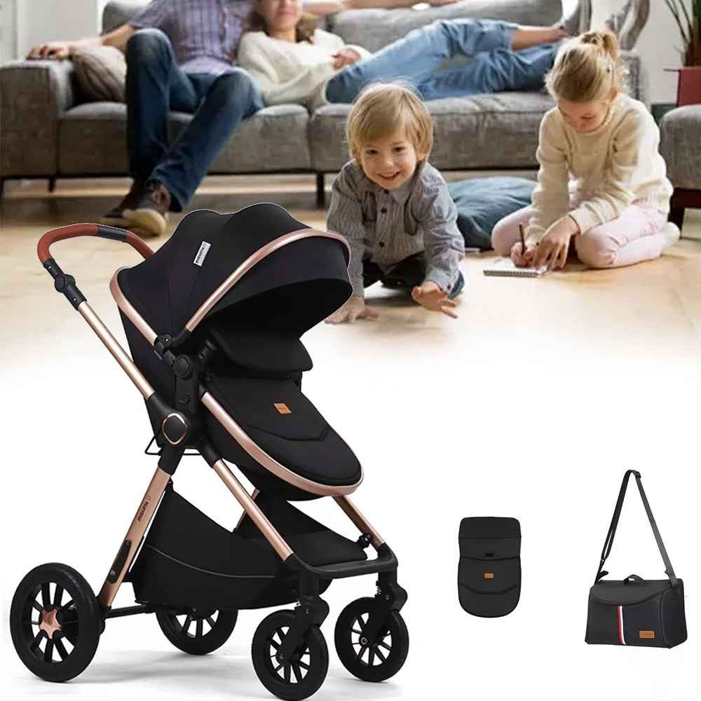Newborn Baby Pram Pushchair Buggy Stroller 3in1 Travel System Car Seat Included