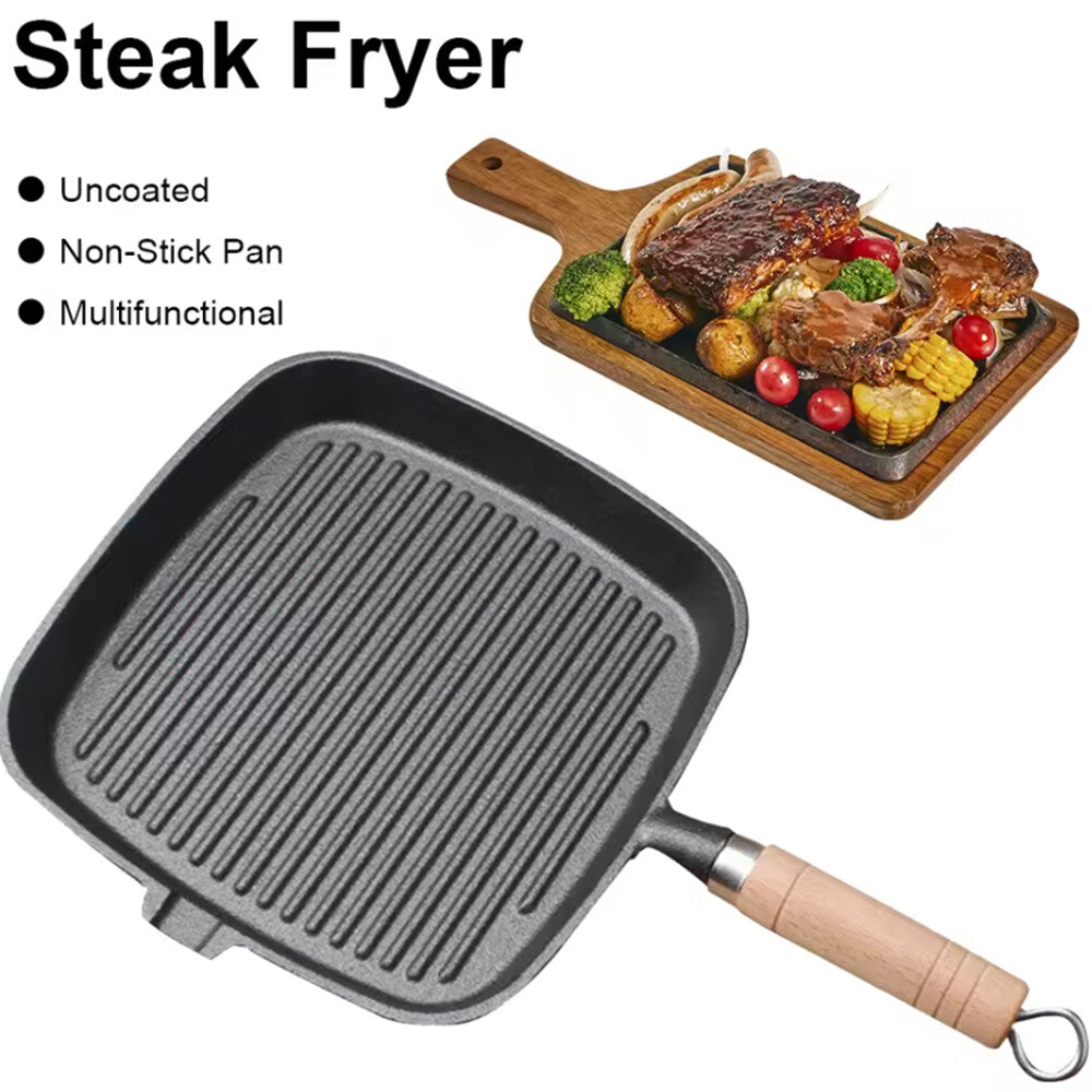 Grill Pan Non Stick Griddle Frying Poring Lips Induction Skillet Cooking Steak