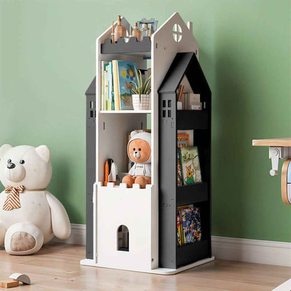 360° Rotating Kids Children Bookshelf Floor Book Shelf Rack Toy Storage Bookcase