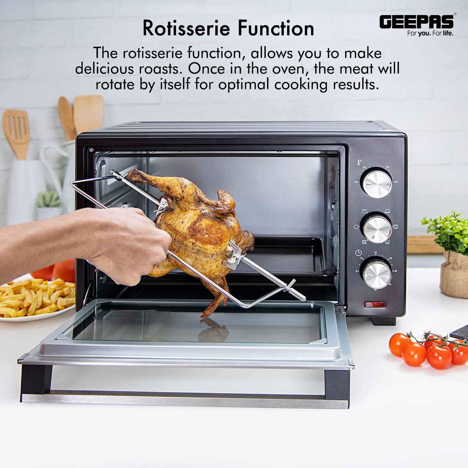 GEEPAS Mini Oven Toaster Grill Tabletop Compact Portable Baking Cooker Electric