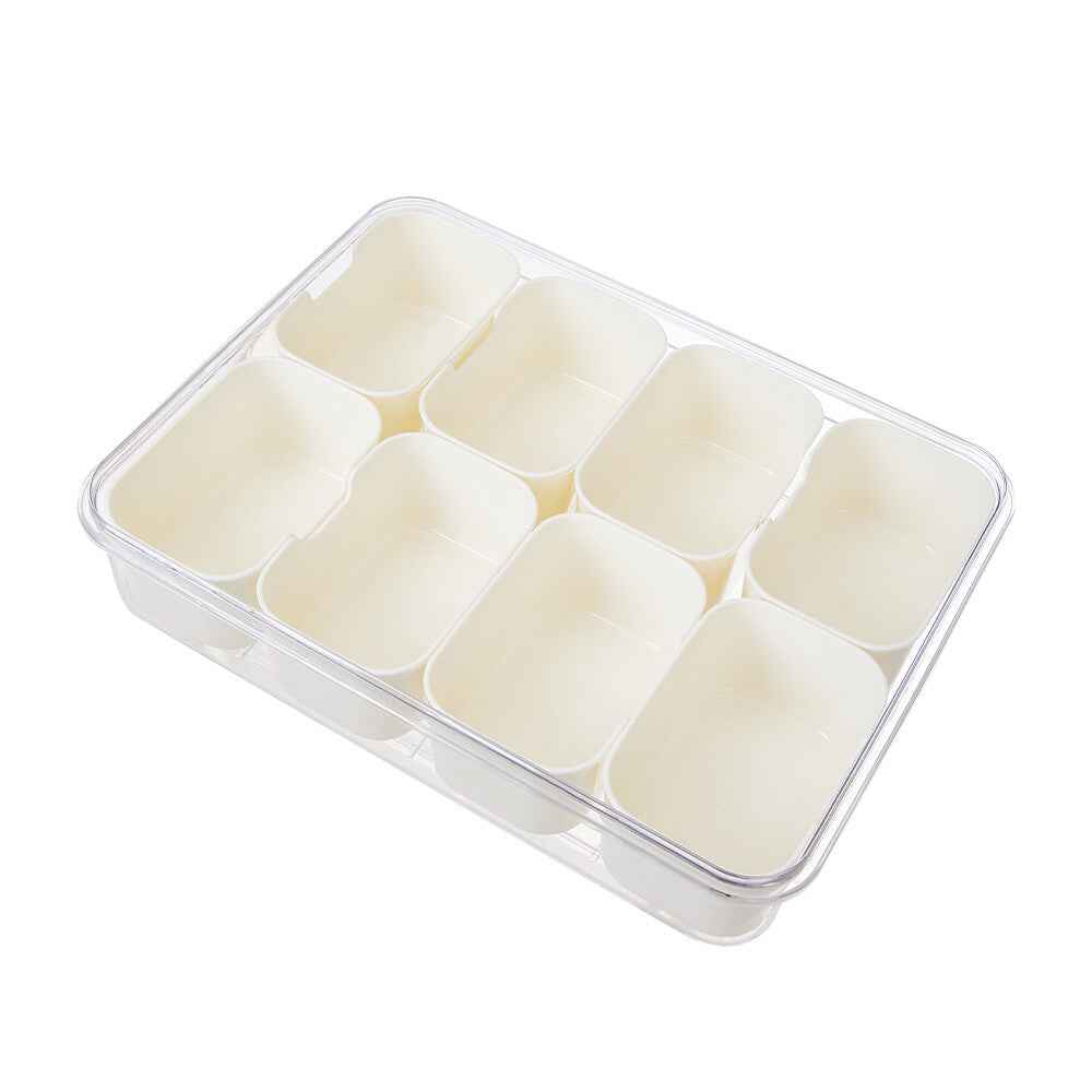 Fridge Box Holder Kitchen Cupboard Organiser Food Storage Dividers Container Lid