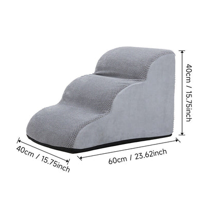 3/4/5 Steps Dog Stairs Pet For Bed Sofa Cats Ladder Ramp With Removable Cover UK