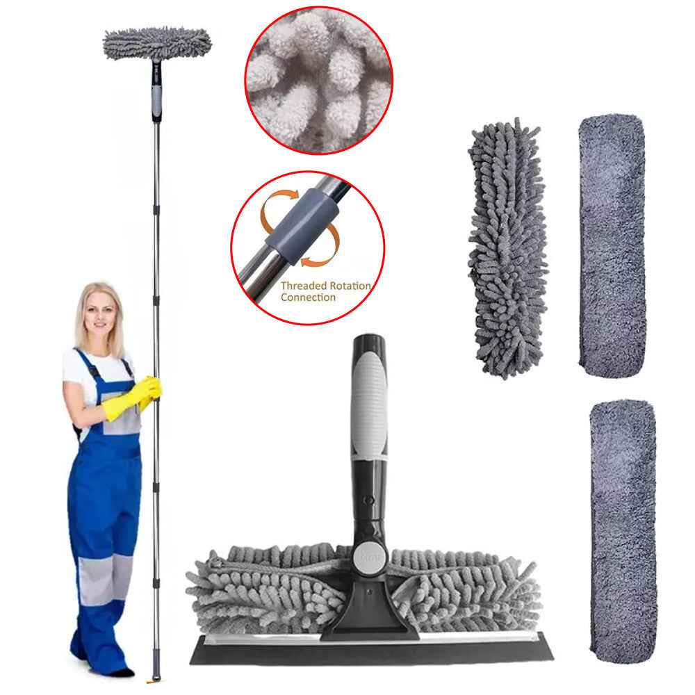 Telescopic Extendable Window Cleaner Equipment Glass Cleaning 4.5m Squeegee UK