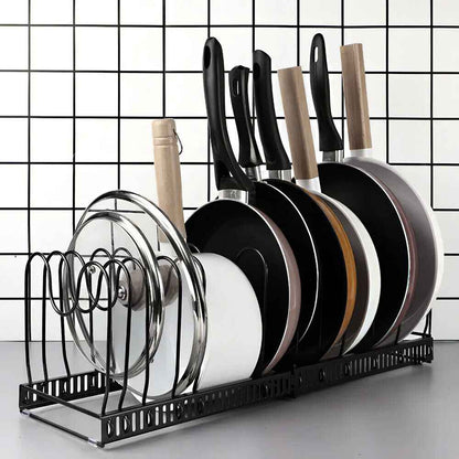 Expandable Kitchen Saucepan Pan Pot Lid Rack Holder Cupboard Drawer Organisers