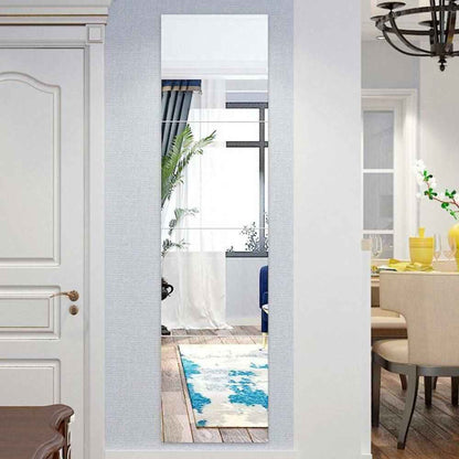 Large Mirror Tiles Wall Sticker Acrylic Self Adhesive Stick On AntiShatter Decor