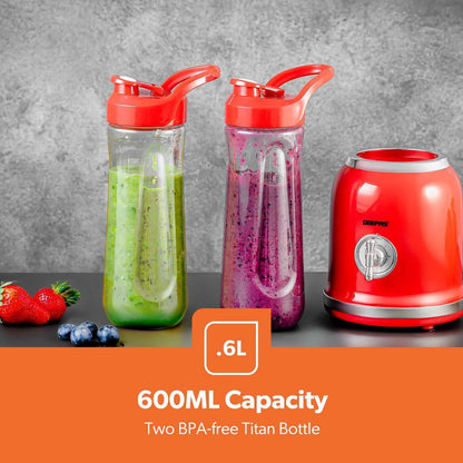 GEEPAS 300W Nutri Blender Smoothie Milkshake Maker 2 Speed Pulse Function Red