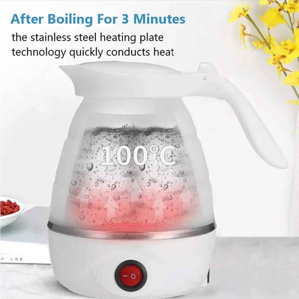 600ML Portable Collapsible Electric Water Kettle for Travel, Camping & Caravan