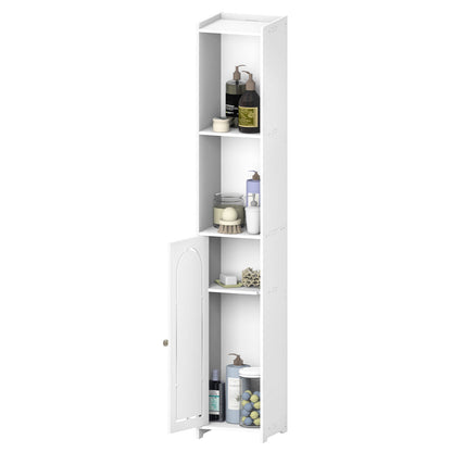 3-Type Freestanding Waterproof Bathroom Cupboard Storage Cabinet with Door White
