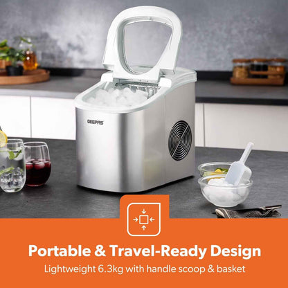 Countertop Ice Cube Maker Machine 2.2L Electric Fast Automatic Portable Geepas