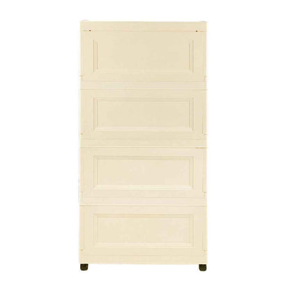 Large Folding Wardrobe Storage Plastic Cabinet with Hanging Rod Clothes Closet