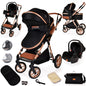 3 in 1 Pram Newborn Baby Buggy Set Travel System with Car Seat Folding Pushchair