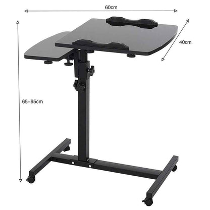 Adjustable Height Overbed Chair Dining Tray Table Mobile Tilting Tabletop Desk