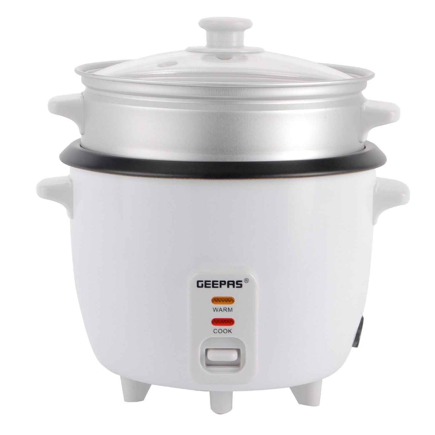 GEEPAS Electric Rice Cooker Steamer Pot 3 in 1 Cooking Non Stick Keep Warm