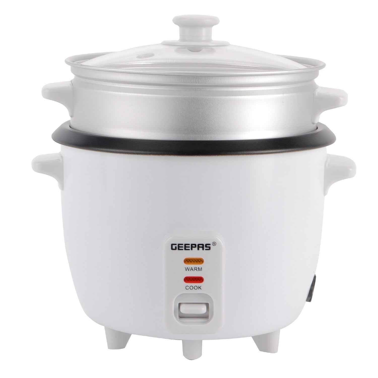 GEEPAS Electric Rice Cooker Steamer Pot 3 in 1 Cooking Non Stick Keep Warm