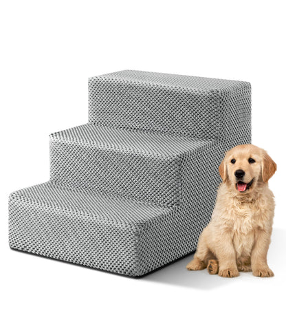 3/4/5 Steps Dog Stairs Pet For Bed Sofa Cats Ladder Ramp With Removable Cover UK