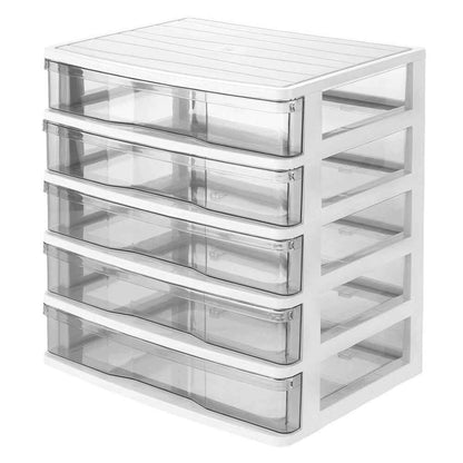 3/4/5 Small Plastic Drawer Storage Tower Organizer Box Office Desktop Tabletop