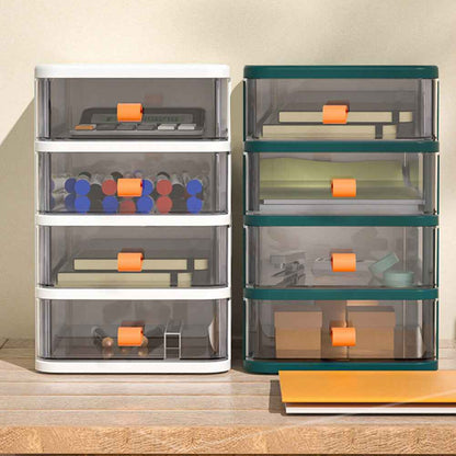 2/3/4Tier Mini Plastic Chest of Drawers Desktop Cabinet Storage Unit Home Office