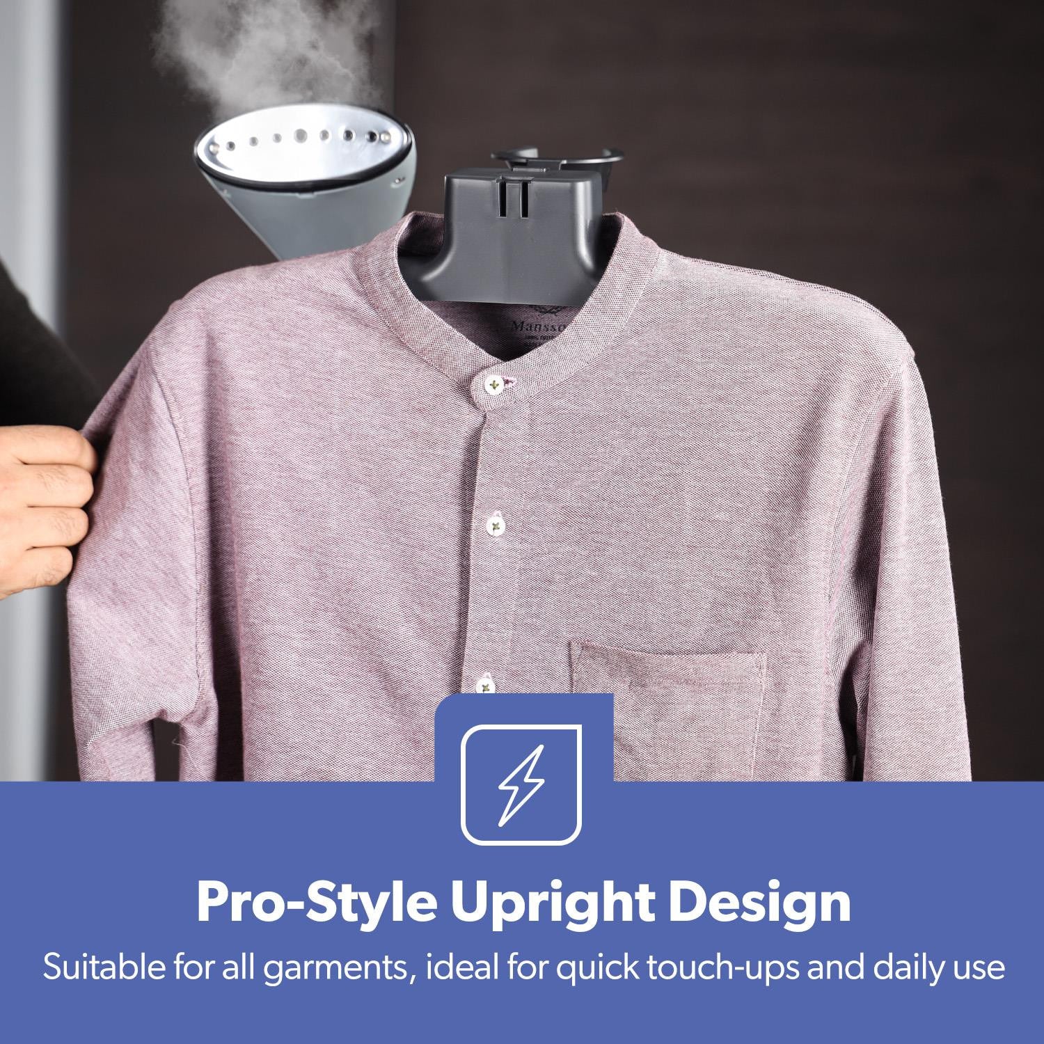 GEEPAS 2000W Upright Vertical Garment Clothes Steamer 1.3L Tank 11 Stem Setting