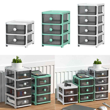 2/3/4Tier Mini Plastic Chest of Drawers Desktop Cabinet Storage Unit Home Office