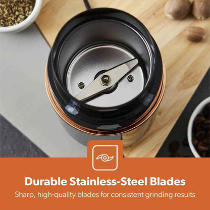 80g Coffee Grinder Stainless Steel Blades Dried Spice Nuts Herbs Mill 200W Black