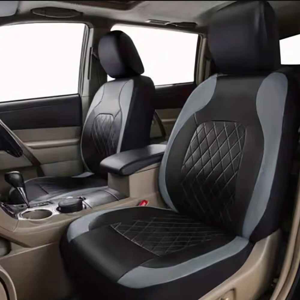 4PCS FULL SET FRONT REAR FABRIC CAR SEAT COVERS PROTECTORS UNIVERSAL WASHABLE UK