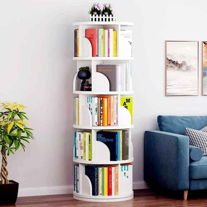 4-Layer 360° Rotating Bookshelf Bookcase Display Floor Standing Storage Rack New