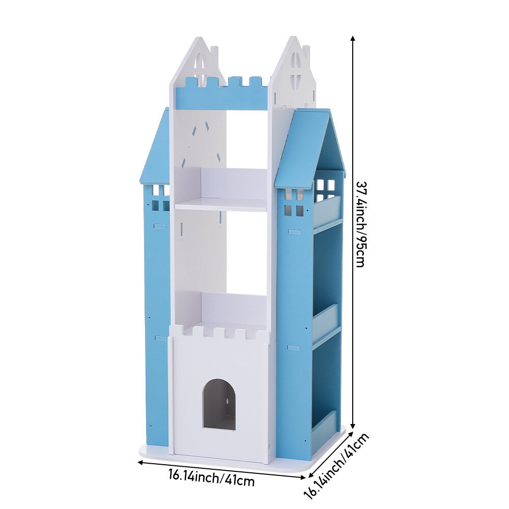 360° Rotating Kids Children Bookshelf Floor Book Shelf Rack Toy Storage Bookcase