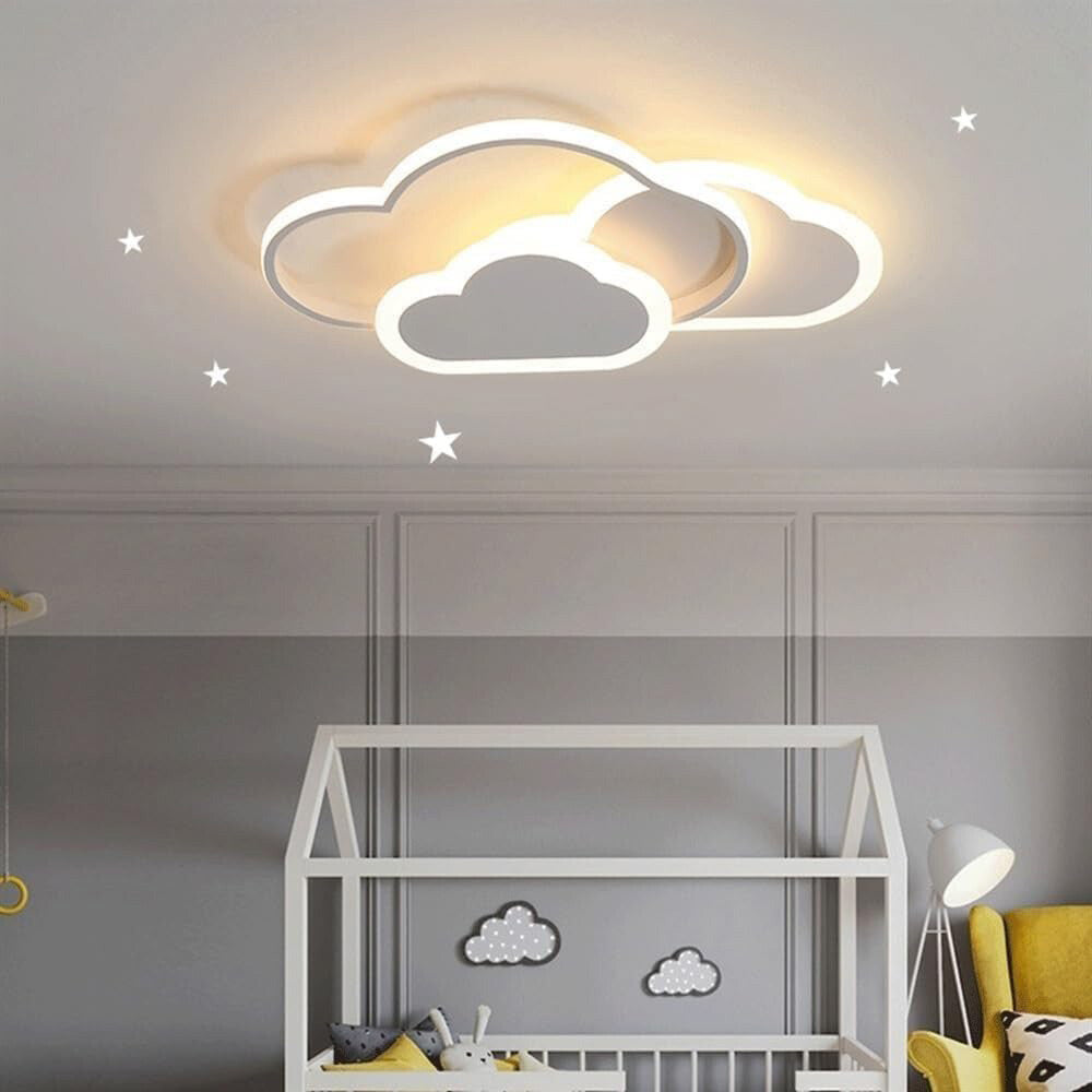 Dimmable LED Ceiling Light Modern Chandeliers Kid's Room Bedroom Cloud Lamp Tool