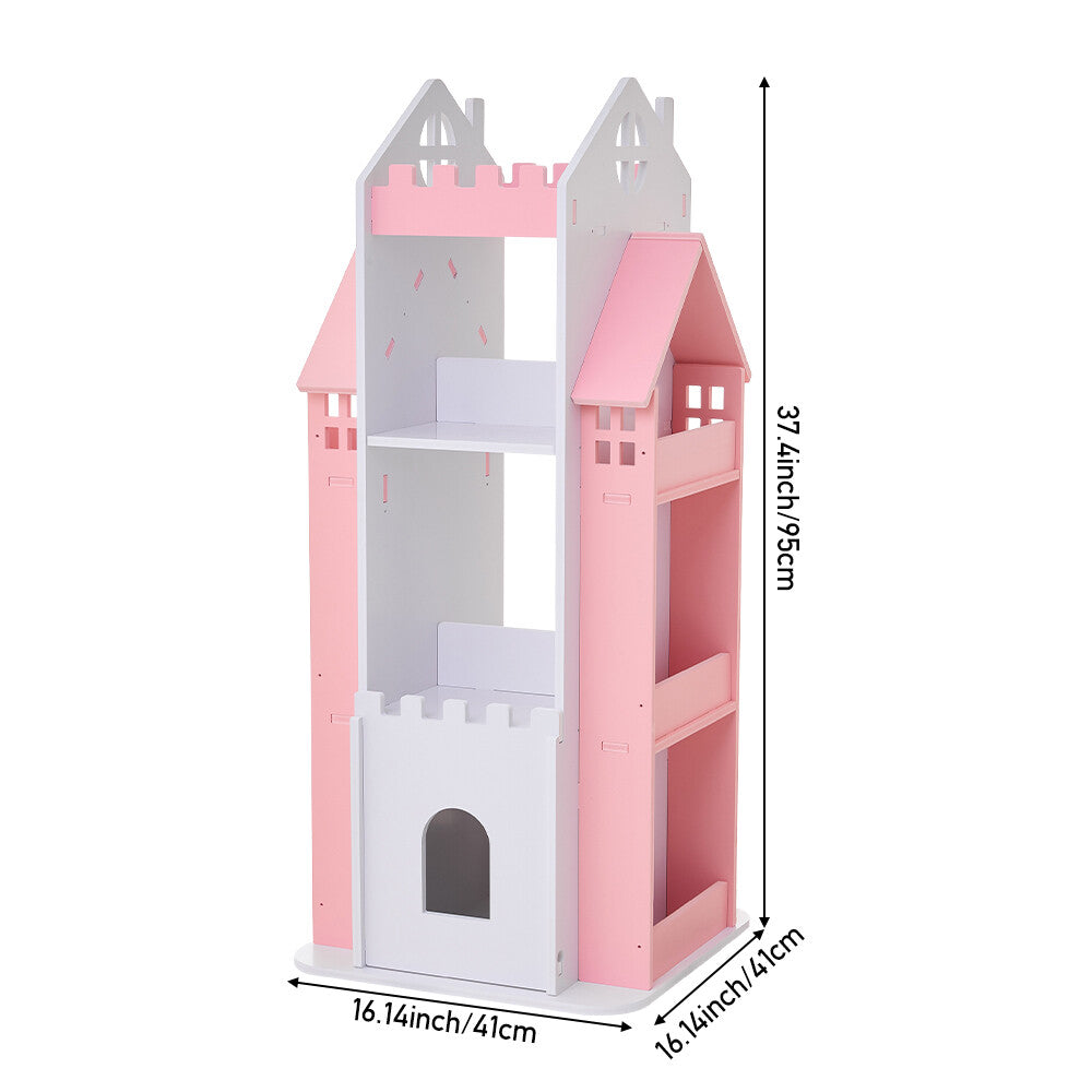 360° Rotating Kids Children Bookshelf Floor Book Shelf Rack Toy Storage Bookcase