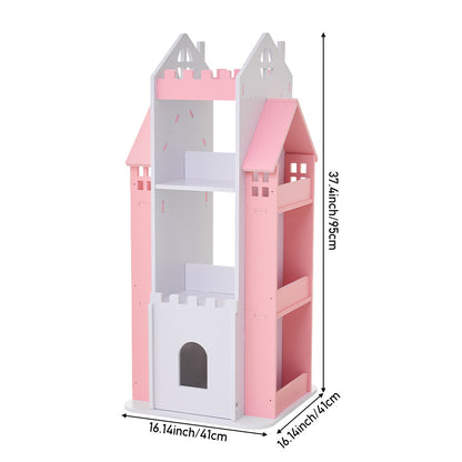 360° Rotating Kids Children Bookshelf Floor Book Shelf Rack Toy Storage Bookcase