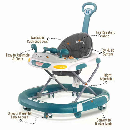 Baby Walker/Rocker Bouncer First Steps Push Along Activity Music Ride On Car.UK