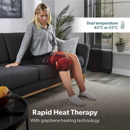 GEEPAS 2-in-1 Knee & Calf Leg Massager with Heat for Pain Relief Relaxation